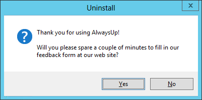 Uninstall AlwaysUp: Feedback