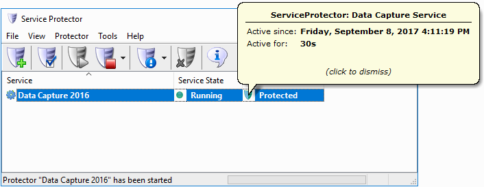 Data Capture Windows Service: Protected Tooltip