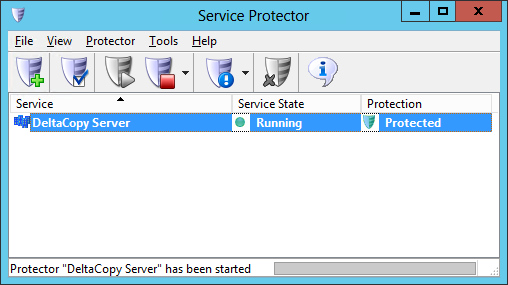 DeltaCopy Windows Service: Protected