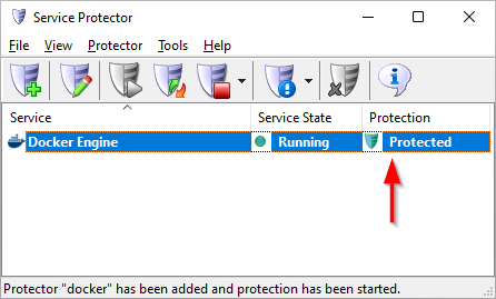 Docker Engine Windows Service: Protected