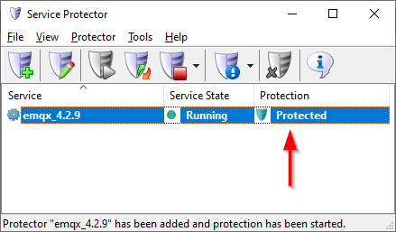 EMQ X Broker Windows Service: Protected