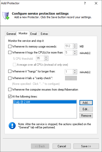 EMQ X Broker Windows Service: Monitor Tab