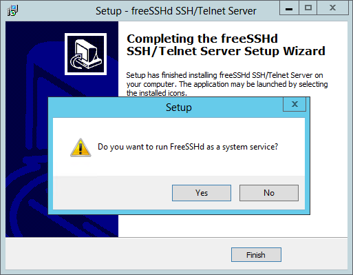 freeSSHd installed as a Windows Service