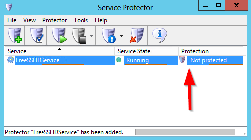 freeSSHd Windows Service: Created