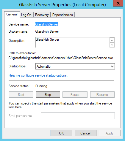 GlassFish installed as a Windows Service