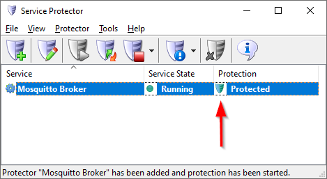 Mosquitto Broker Windows Service: Protected