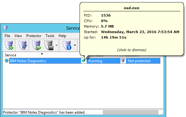NSD Windows Service: Information Tooltip
