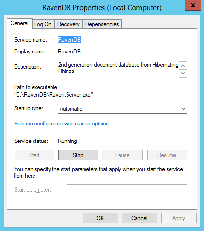 RavenDB Windows Service