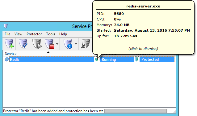 Redis Windows Service Information