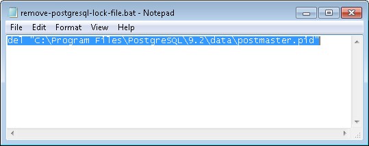 Remove the PostgreSQL postmaster.pid File