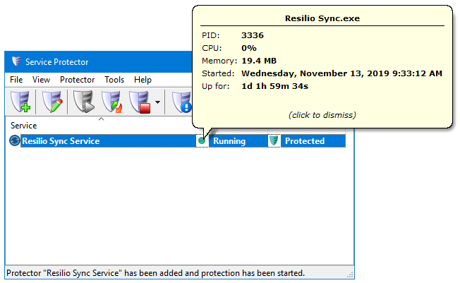 Resilio Sync Windows Service: Running Information