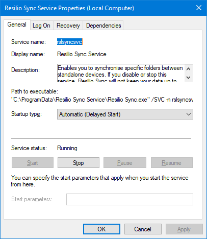 Resilio Sync Windows Service
