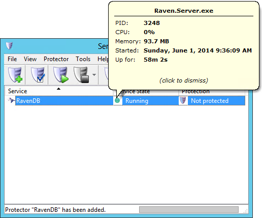 RavenDB Windows Service: Created