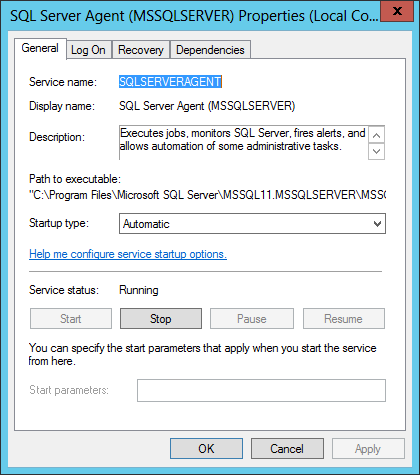 SQL Server 2012 Agent Windows Service