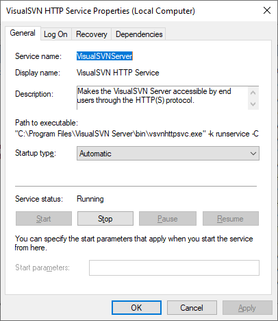 VisualSVN Server Windows Service