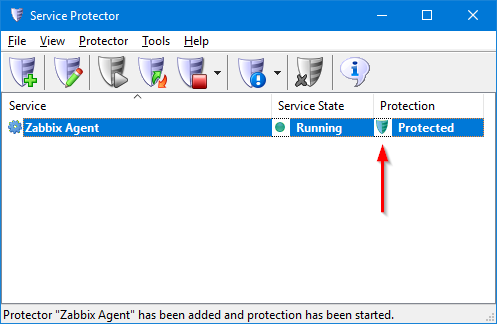 Zabbix Agent Windows Service: Protected