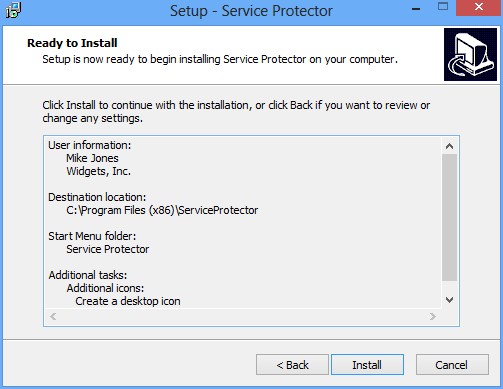 Install Service Protector: Ready