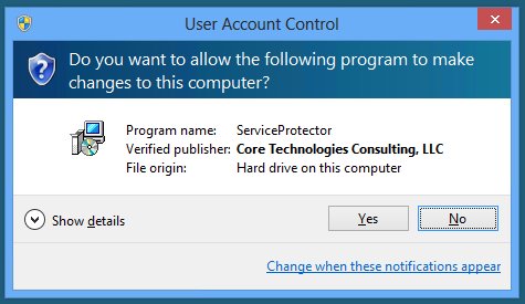 Service Protector Installer Security Prompt