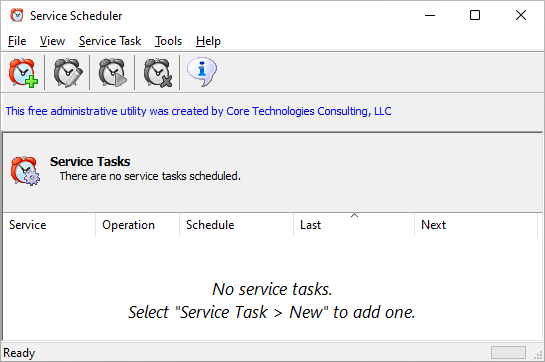 Service Scheduler: No Tasks