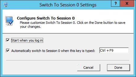 Switch to Session 0 Settings Window