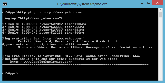 Http Ping A Free Utility To Probe Check Any Url Or Web Site From The Dos Command Prompt