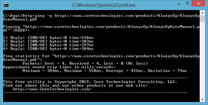 Http Ping A Free Utility To Probe Check Any Url Or Web Site From The Dos Command Prompt